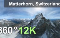 Matterhorn Mountain, Alps, Switzerland. Aerial 360 video in 12K