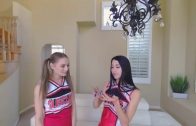 Two sexy cheerleaders warming up and stretching for you (SFW VR trailer Alex Coal and Kyler Quinn)