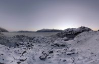 8k 360 stereoscopic footage of the Ice Tide on Cook Inlet, Alaska